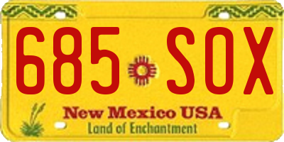 NM license plate 685SOX