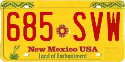 NM license plate 685SVW