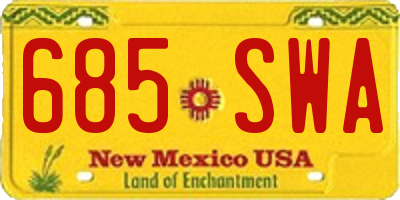 NM license plate 685SWA