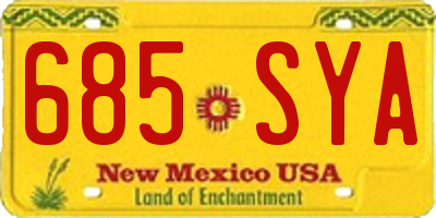 NM license plate 685SYA