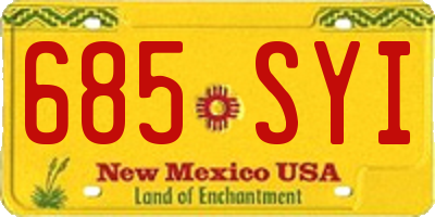NM license plate 685SYI