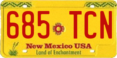 NM license plate 685TCN