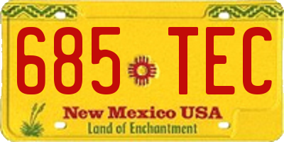 NM license plate 685TEC