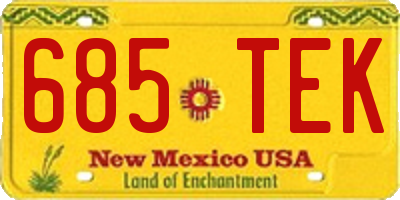 NM license plate 685TEK