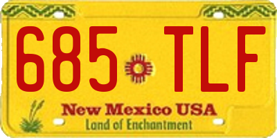 NM license plate 685TLF