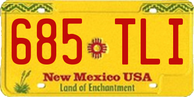 NM license plate 685TLI