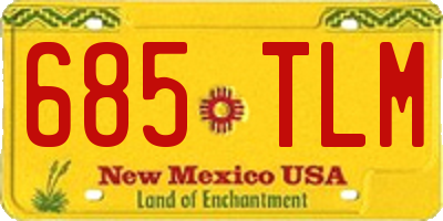 NM license plate 685TLM