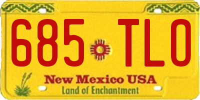 NM license plate 685TLO