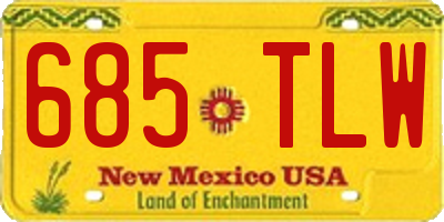 NM license plate 685TLW