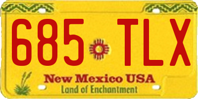 NM license plate 685TLX