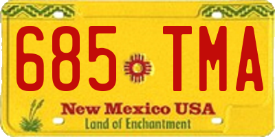 NM license plate 685TMA