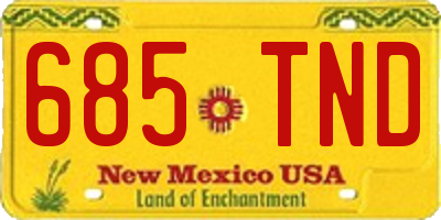 NM license plate 685TND