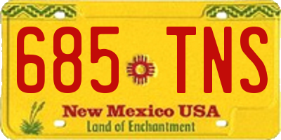 NM license plate 685TNS