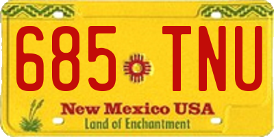 NM license plate 685TNU