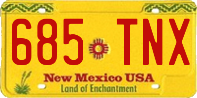 NM license plate 685TNX