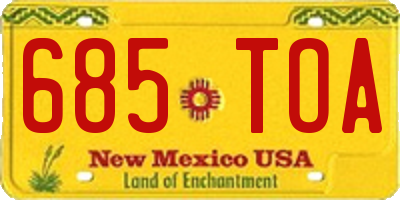 NM license plate 685TOA
