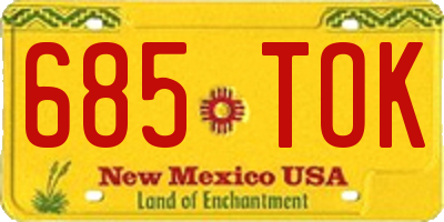 NM license plate 685TOK