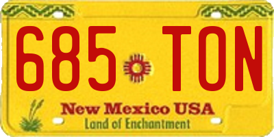NM license plate 685TON