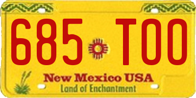 NM license plate 685TOO