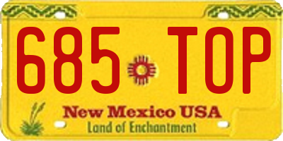 NM license plate 685TOP