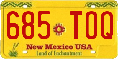 NM license plate 685TOQ