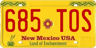 NM license plate 685TOS