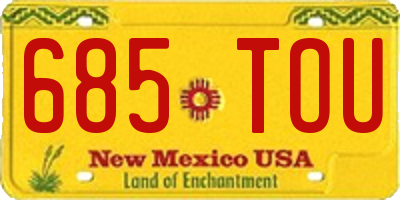 NM license plate 685TOU