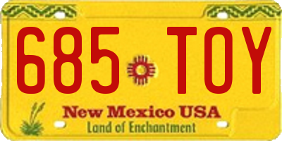 NM license plate 685TOY
