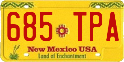 NM license plate 685TPA