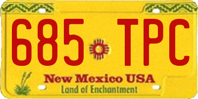 NM license plate 685TPC