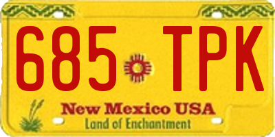 NM license plate 685TPK
