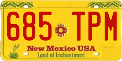 NM license plate 685TPM