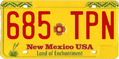 NM license plate 685TPN