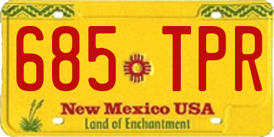 NM license plate 685TPR