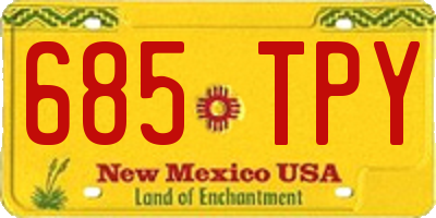 NM license plate 685TPY