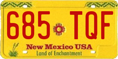NM license plate 685TQF