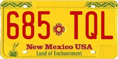 NM license plate 685TQL