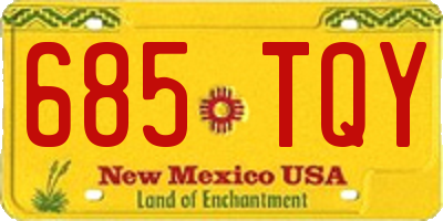 NM license plate 685TQY
