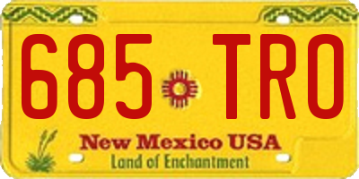 NM license plate 685TRO