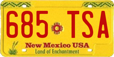 NM license plate 685TSA