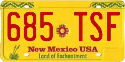 NM license plate 685TSF