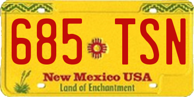 NM license plate 685TSN