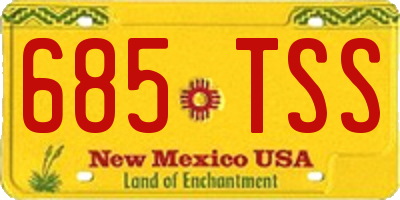 NM license plate 685TSS