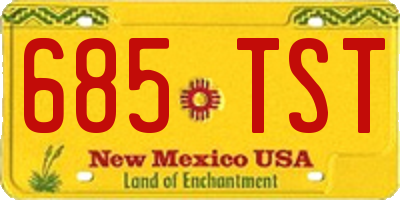 NM license plate 685TST