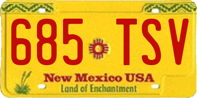 NM license plate 685TSV