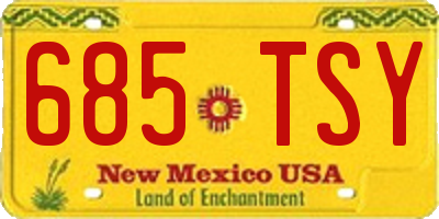 NM license plate 685TSY