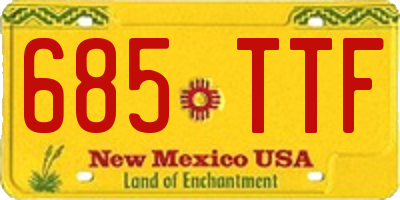 NM license plate 685TTF