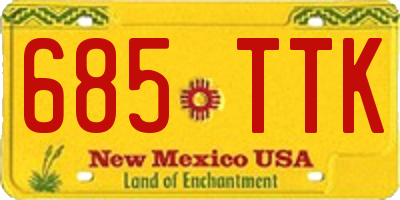 NM license plate 685TTK