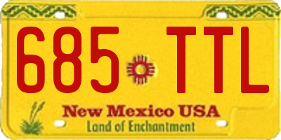 NM license plate 685TTL
