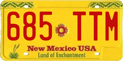 NM license plate 685TTM